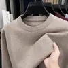 Suéter masculino transfronteiriço, gola redonda, casual outono/inverno, espessado para aquecimento, tricô de alta qualidade, suéter masculino de lã