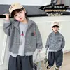 Chaqueta de Punto Rayada con Cuello Alto para Niños Otoño 2026 Nueva Chaqueta Casual Holgada para Bebé Top de Moda