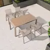 Mesas e Cadeiras para Hospedagem ao Ar Livre, Terraço de Lazer ao Ar Livre, Conjunto de Cadeiras de Três Peças ao Ar Livre, Jardim de Quintal no Telhado, Móveis Retráteis para Pátio