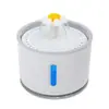 Dispensador de Água para Pets 2,5L Luz LED Redondo Circulação Automática de Água Fonte Bebedouro para Gatos Nível de Água Visível Dispensador de Água em PP