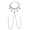 Juguetes Sexuales Transfronterizos Europeos y Americanos, Elegante Collar de Diamantes Gota de Agua, Cadena de Pinza para Pezón de Una Pieza, Pinza para Pezón Extraíble, Pinza para Senos para Mujeres