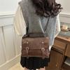 Bolso Bandolera Maletín Retro para Mujer 2025 Nueva Moda Mochila Estilo Coreano Estilo Preppy Mochila Casual de Gran Capacidad