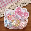 Personajes de Dibujos Animados Infantiles Anillos para el Cabello Rosas Niñas Bebé Gato Brillante Tarjeta Juego Independiente de 5 Pares Cuerda para la Cabeza de Jardín de Infancia