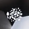 Anel de Base Plana com Pedra Olho de Gato Superfície Semi-Circular um Material Patch de Material Ultra-Branco DIY Acessórios para Joias Semi-Acabados Pedra Olho de Gato Gota d'Água