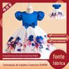 Processamento personalizado vestido impresso vestido infantil menina passarela piano desempenho vestido estilo ocidental vestido princesa