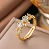 Anillo de Zirconia Micropavimentada Nuevo Transfronterizo Celebridad de Internet para Mujer, Anillo de Dedo Índice de Lujo Ligero de Moda de Gama Alta para Mujer con Apertura Ajustable