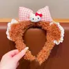 Pelúcia Fofa Gato Kt Laço Faixa de Cabelo Infantil Acessórios de Cabelo para Meninas Faixa Super Fofa Antiderrapante Presilha de Cabelo