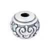 Cuentas Espaciadoras Patrón Vintage de 12 mm Plata Pura S999 Cuentas Sueltas Retro Joyería DIY Pulsera Cuentas Superiores Accesorios de Plata