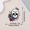 Patches bordados estilo punk de venda quente transfronteiriços com flores vintage, caveiras e laços, apliques decorativos para roupas com adesivo termocolante