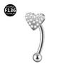 Aleación de Titanio F136 Varilla de 1.2X10 Mariposa de Zirconia Hueso de la Oreja Clavo Tornillo Pendientes de Bola Joyería para Piercing de Ceja