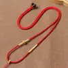 Estilo Tradicional Chinês Cordão Trançado Feito à Mão DIY Tecelagem Joias Pingente de Jade Ágata Esmalte Corda de Joias de Ouro Antigo Pingente de Moda Cordão