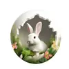 Lanzamiento Caliente Transfronterizo Llavero de Acrílico de Conejo de Pascua Corona de Agujero de Árbol Conejo Colgante de Coche Lindo 2D