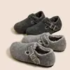 Zapatos Birkenstock con Aumento Interior y Terciopelo para Mujer para Usar Afuera 2025 Nuevos Zapatos Cálidos de Lana y Algodón de Invierno Zapatos Birkenstock Retro Baotou