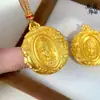 Pingente Buda e Demônio Estilo Antigo Ouro de Areia, Retenção de Cor Duradoura, Colar Buda e Demônio, Ouro de Areia Vietnamita, Corrente de Suéter Moderna e Ousada, Ideia de Presente