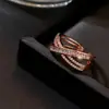Anillos de moda de estilo japonés y coreano, accesorios de estilo coreano con incrustaciones de diamantes, apertura en cruz, para el dedo índice y la pareja, 2020