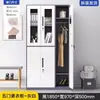 Estantería de acero con veta de madera, vitrina modular con puerta de cristal para el hogar, estudio u oficina, adecuada para almacenar documentos