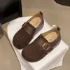 Fivela de Cinto Sapatos Mocassins de Sola Grossa Bonitos Femininos Outono Rad Moda Mules Preguiçosos Slip-on Salto Escondido 2026 Mocassins
