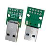 Base hembra USB 3.1 Tipo C con placa fija, interfaz de carga y datos, conector macho y hembra C, placa de prueba, inserción positiva y negativa a doble cara