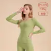 Conjunto de Ropa Interior Térmica de Otoño con Cuello Medio para Mujer, Algodón Puro, Delgado, Amigable con la Piel, Transpirable, Capa Base Ajustada, Ropa Interior Cálida para Mujer