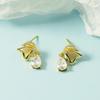 Lindos Aretes de Mariposa de Piedra Ojo de Gato 2021 Nueva Moda Aretes para Perforaciones de Oreja Nicho de Otoño e Invierno para Mujer Aretes Franceses de Alta Gama