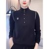 Blusas Largas Femininas 2024 Xiao Estilo Europeu Versátil Redutor de Idade Outono e Inverno Novo Veludo Canelado para Usar por Baixo Fashion e Quente