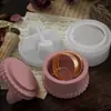Molde de Caixa de Armazenamento Mini Laço de Cimento Gesso, Armazenamento de Anel de Joia Multicamadas, Molde de Silicone de Resina
