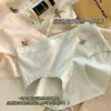 Pantaletas Lisas Pequeñas Florales de Algodón Puro para Niñas, Entrepierna de Algodón Puro Amigable con la Piel, Braguitas Lisas de Verano Estilo Japonés para Estudiantes, Antibacterianas