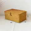 Caja de Almacenamiento de Escritorio, Caja de Regalo Tejida con Hierba de Ratán con Tapa, Cesta para Artículos Varios a Prueba de Polvo, Caja de Regalo Creativa, Caja de Joyas al por Mayor