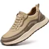 Nuevos Zapatos de Cuero para Hombre de Verano, Transpirables, Ligeros, Delgados, Slip-On, Zapatos Deportivos Casuales de Moda