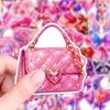 50 pegatinas caricaturescas brillantes y coquetas estilo Y2K en rosa y morado con unicornio soñador, castillo de diamantes, elementos dulces y geniales