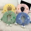 Almohada en forma de U de espuma viscoelástica para viajes largos, almohada portátil de soporte para el cuello para dormir en avión, núcleo de almohada en forma de U para el cuello de coche al por mayor