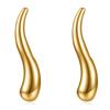 Pendientes Largos Huecos de Acero Inoxidable de Nuevo Estilo Simple Transfronterizos Europeos y Americanos Moda Versátil Pendientes de Botón Venta al por Mayor para Mujeres