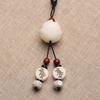 Venta al por mayor de llaveros con colgante de coche, diosa tiembla con red roja, raíz de Bodhi, loto, joyería colgante para hombre y mujer.
