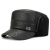 Nueva gorra de béisbol de ala plana para hombre de otoño e invierno, gorra de pico para protección de oídos a prueba de frío para exteriores, sombrero cálido engrosado para mediana edad y personas mayores
