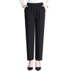 Pantalones Casuales de Pierna Recta Elásticos de Cintura Alta Estilo Primavera y Otoño para Madres de 60-70 Años, Pantalones Gruesos para Mujeres de Mediana Edad y Mayores, Estilo Nuevo