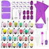 Kit de Bicos de Confeitar com 86 Peças Decoração de Bolo Ferramentas de Confeitaria Caneta de Confeitar Fita de Selagem Tesoura para Creme de Confeitar