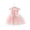Vestido Menina Vestido de Verão Menina Pequena Asas Renda Saia Bufante Moda Infantil Estilo Coreano Menina Bebê Saia Atacado
