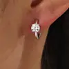 Aretes Círculo de Cuatro Garras de Moissanita de Plata S925 para Mujer, Suministro Directo de Fábrica, Joyería Brillante de Lujo Ligero para el Día a Día