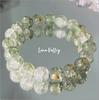 Pulsera Mori Esmalte Mariposa Verde Pulsera Media Pulsera para Hombres y Mujeres Temperamento Moderno Cristal Blanco para Mejores Amigos Accesorios