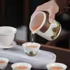 Set Navideño Personalizado, Juego de Té Tetera Retro Rima Antigua Qingshan, Juego de Preparación de Té de Lujo Ligero con Bandeja de Té, Regalo para Empresas al por Mayor