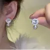 Pendientes de Flor de Perla de Circonita de Aguja Plateada, Estilo Francés Elegante, Pendientes Exquisitos de Nicho de Gama Alta al por Mayor para Mujeres