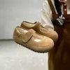 Zapatos Mary Jane Peludos Cálidos con Suela Gruesa, Velcro, Feos Lindos, Mujer 2026, Tendencia Otoño Invierno, Nuevos, Boca Baja, Zapatos de Algodón con Piel