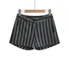 2601-Primavera e Verão Europeu e Americano 26 Estilos de Shorts Listrados Preto e Cinza 100% Algodão, Calças Capris, Leggings