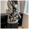 Bolso Tejido de Punto Estilo Inglés Sencillo, Bolso de Hombro Moderno y Versátil, Bolso de Playa de Verano, Bolso Grande de Gran Capacidad para Viajes Diarios para Mujer
