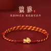 Pulseira de Ouro Puro 999 Fivela da Paz Shenzhen Shuibei Ouro Duro 3D Pulseira Trançada DIY para Casal Presente 520 para Namorada