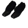 Versión de Piel de Oveja~Zapatos Cálidos Peludos de Cuero Genuino para Mujer con Forro de Felpa, Zapatos Slip-On Retro Engrosados para Mujer
