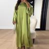 Vestido casual holgado de talla grande para mujer, color liso, cuello redondo, popular transfronterizo de Amazon Europa y América, nuevo Otoño 2024