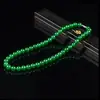 Collar de Calcedonia Verde Imitación, Regalo Popular de Atracción Turística, Exquisita Cadena Verde para Clavícula para Mujeres