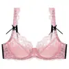 Nova lingerie sexy russa ultra-fina de renda com laço transparente para mulheres, minimiza seios grandes e previne a flacidez do sutiã