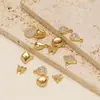 Lujo Ligero Acero Inoxidable Chapado en Oro Gota de Agua Ojo Redondo Triángulo Punto Diamante Colgante DIY Moda Collar Pulsera Accesorios de Ropa